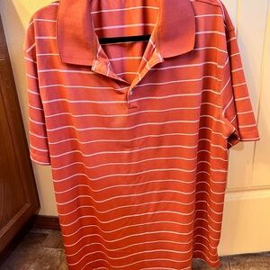 Classic Orange Striped Polo Shirt